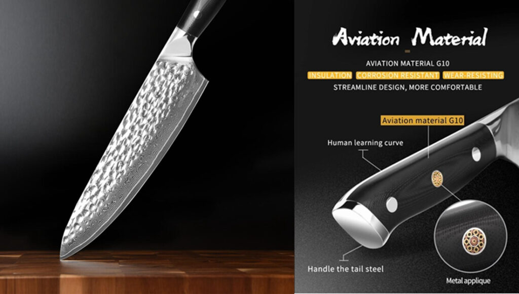 Hammer Marks Pattern Damascus Steel Chef Knife - Wholesale Best Knife B