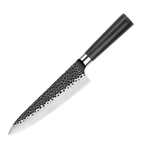 Customized-8-inch-Hammer-Marks-Damascus-chef-knife-with-G10-handle-sku