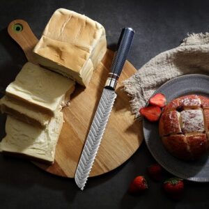 wholesale damascus steel bread knife