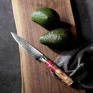 wholesale red resin damascus utility knife