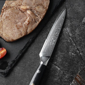5 inch Damascus steak knife with G10 Handle
