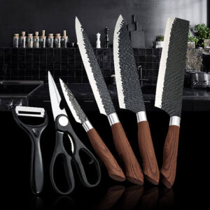 6 pcs gift box kitchen knives set with scissors