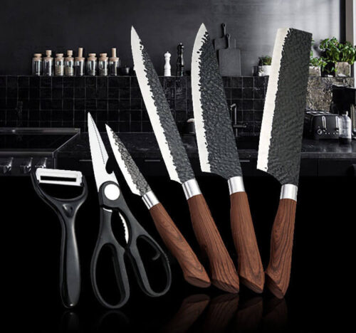 6 pcs gift box kitchen knives set with scissors