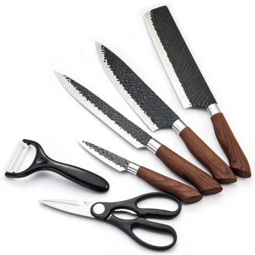 6 pcs gift box kitchen knives set with scissors