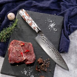 artificial resin handle 8 inch Damascus Chef Knife