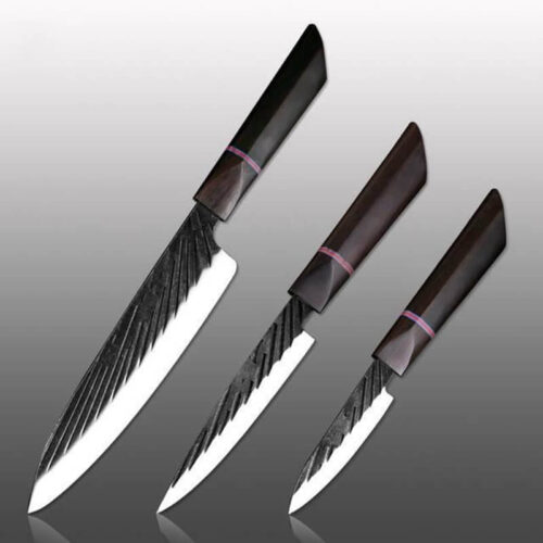 440C-steel-scallop-pattern-ebony-handle-knife-3pcs-set-2