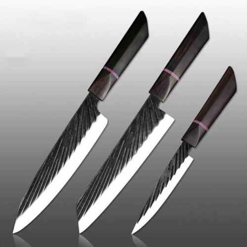 440C-steel-scallop-pattern-ebony-handle-knife-3pcs-set-3