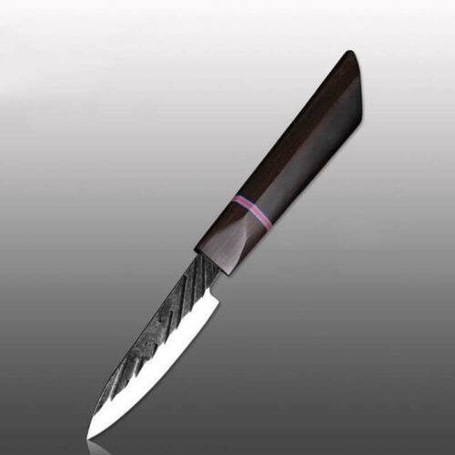 440C-steel-scallop-pattern-ebony-handle-paring-knife