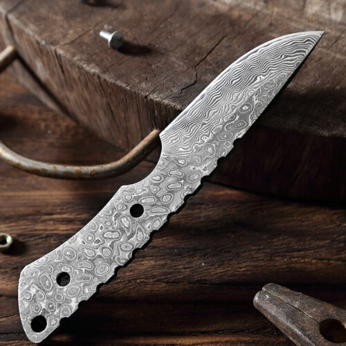 Damascus-steel-fixed-knife-blade-blank-wholesale-customized